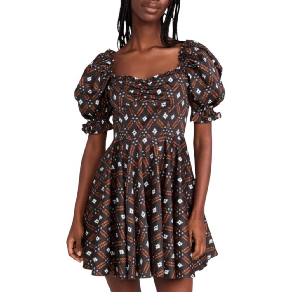 NWT Autumn Adeigbo Camille Diamond Print Dress - Sz 10